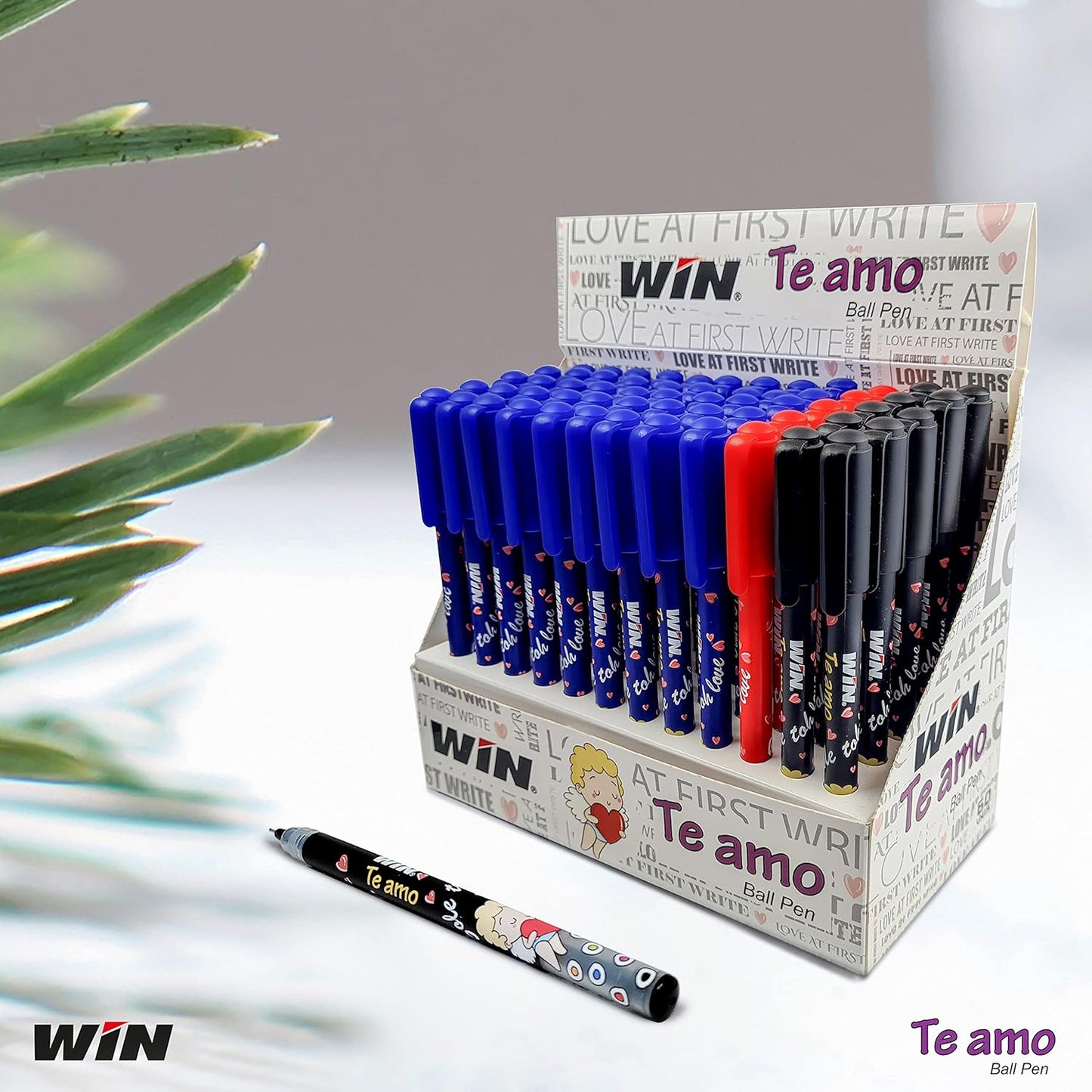 Win TeAmo Ball Pen, 0.7mm, Pack of 60 (45 Blue Ink, 10 Black Ink, 5 Red Ink)