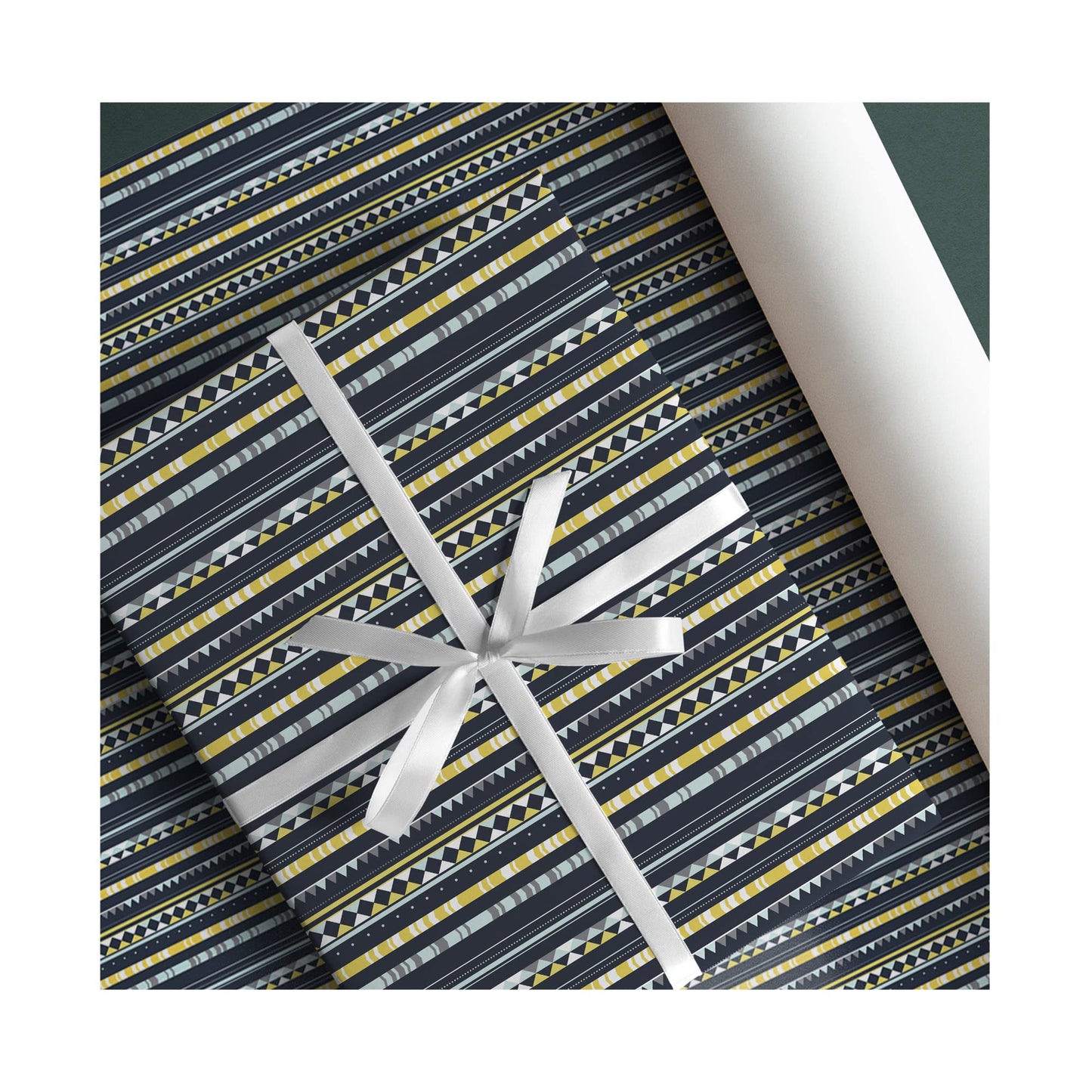 PaperPep Dark Blue Lines Print 19"X29" Gift Wrapping Paper, Pack of 5