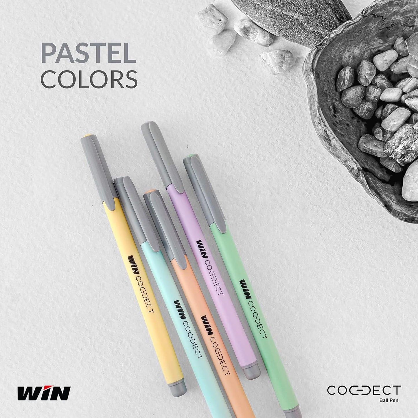 Win Connect Ball Pen, 0.7mm, Blue Ink, Pack of 10, Card Pack