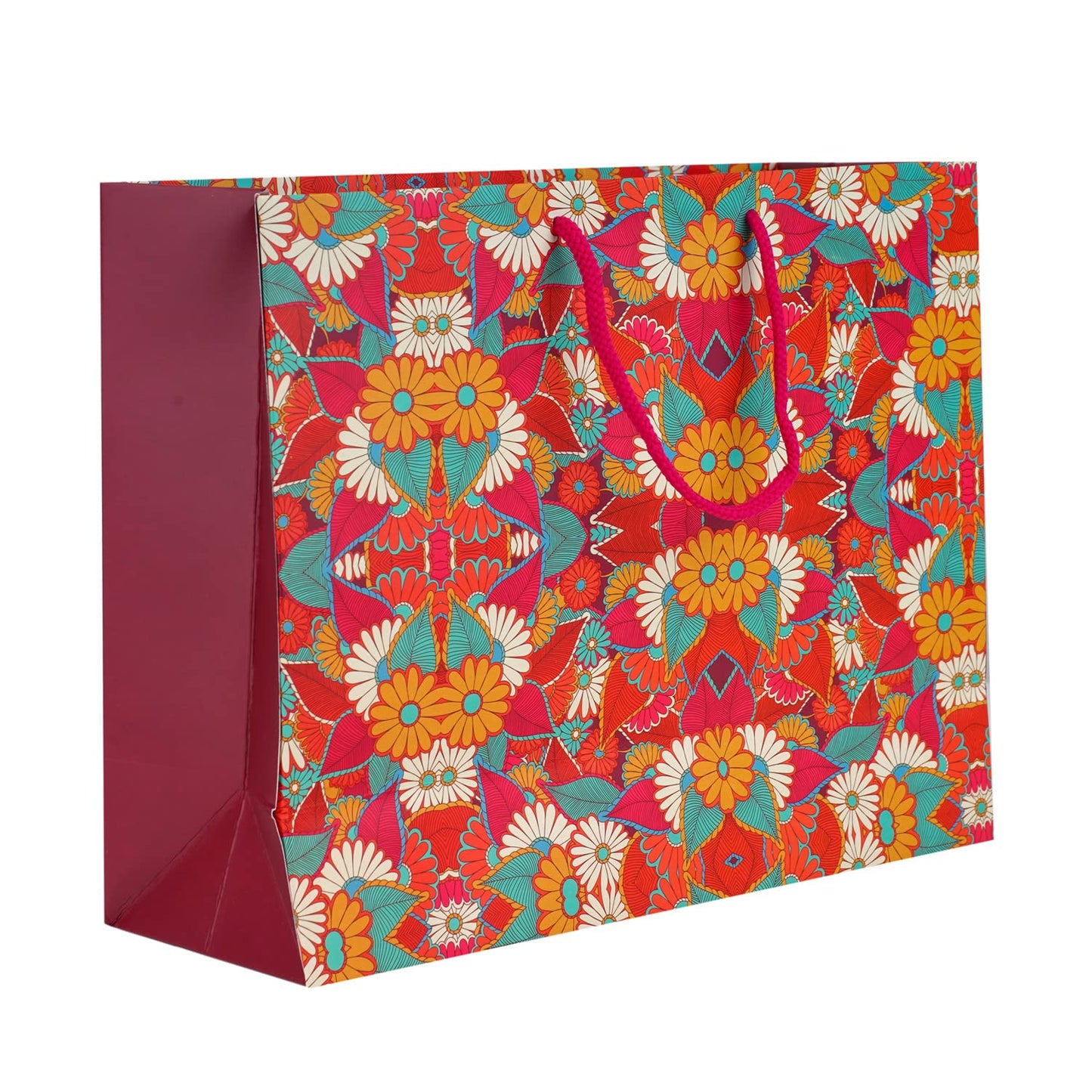 PaperPep Multicolor Traditional Print 9"X4"X7" Gifting Paper Bag