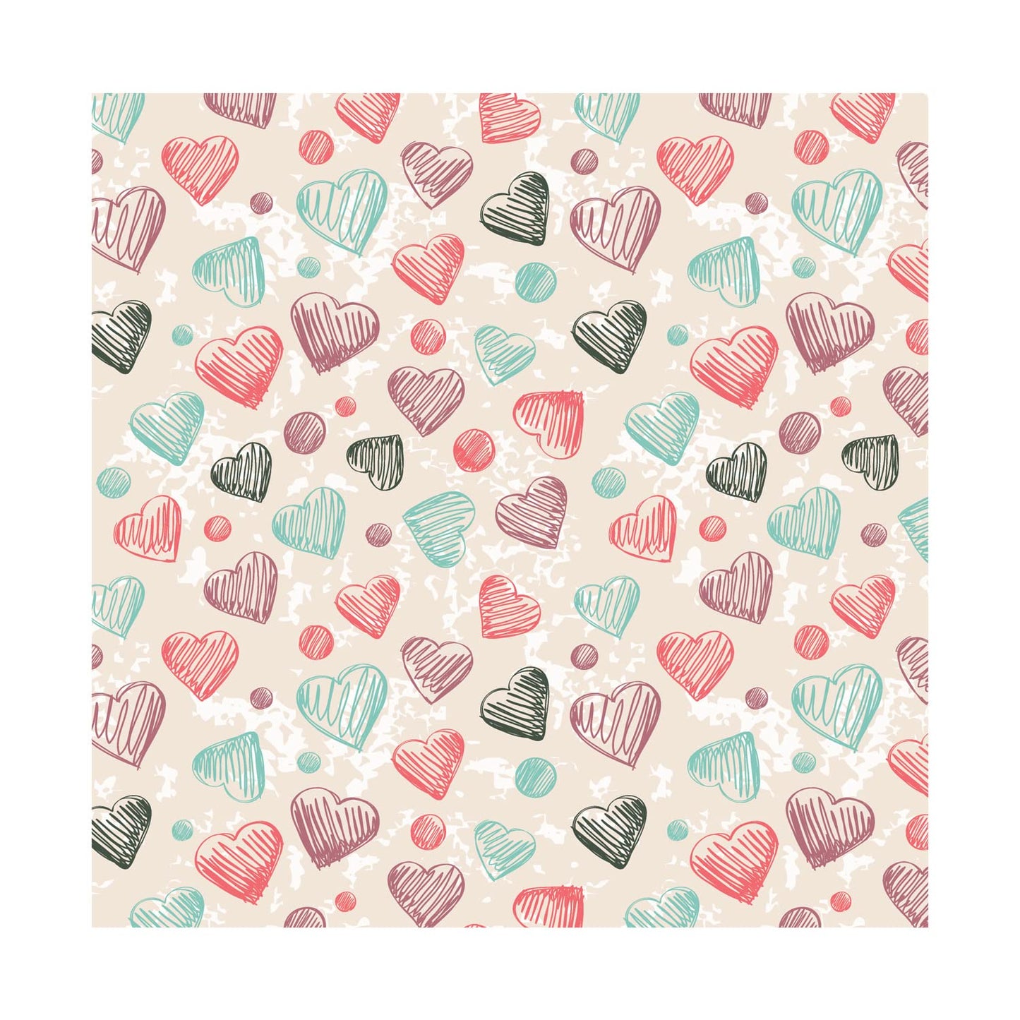 PaperPep Beige Multiple Hearts Print 19"X29" Gift Wrapping Paper, Pack of 5