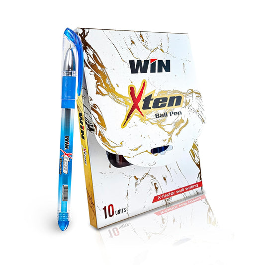 Win X-10 Ball pen, 0.6mm, Blue Ink, Pack of 10 Card Pack