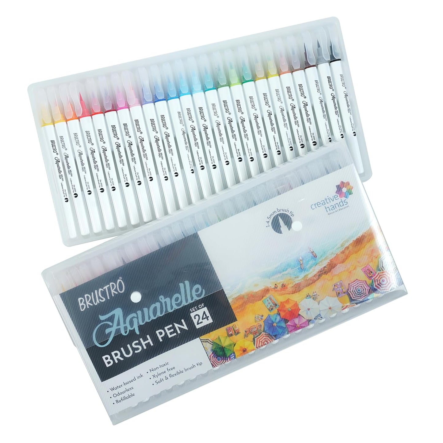 BRUSTRO Aquarelle Brush Pen, Set of 24