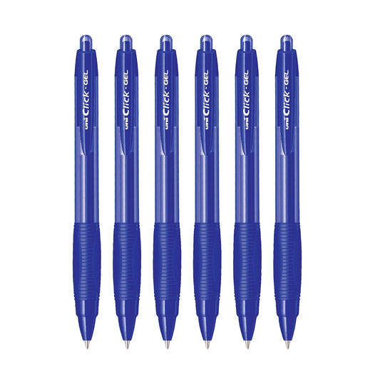 uni-ball Click Gel XSGR7 0.7mm Retractable Gel Pen, Blue Ink, Pack of 6