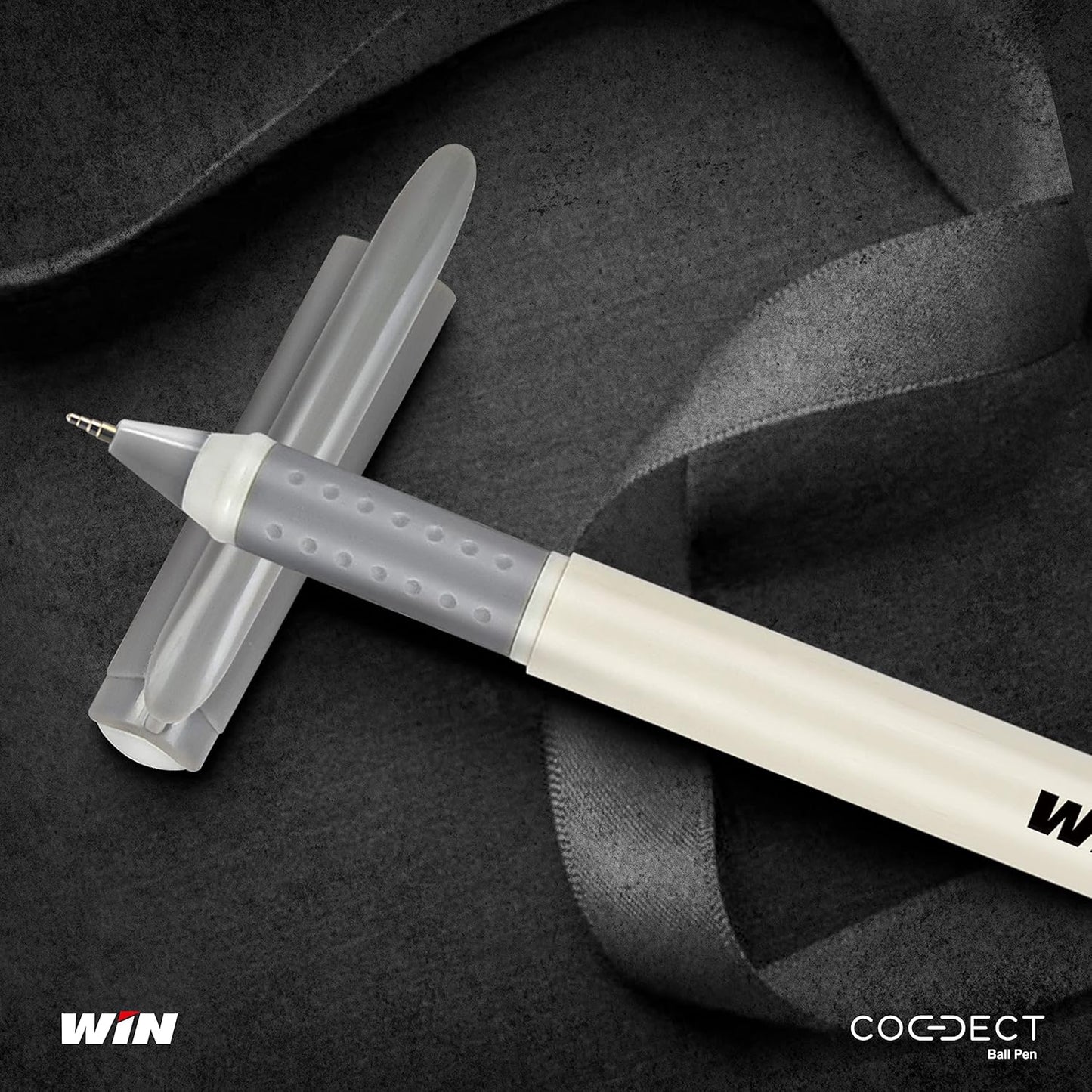 Win Connect Ball Pen, 0.7mm, Black Ink, Pack of 10, Card Pack