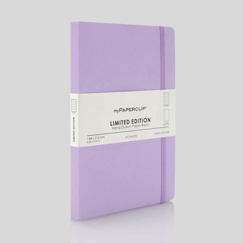 myPAPERCLIP Limited Edition Notebook, A5, 192 Pages, Checked, Lilac, Pack Of 1