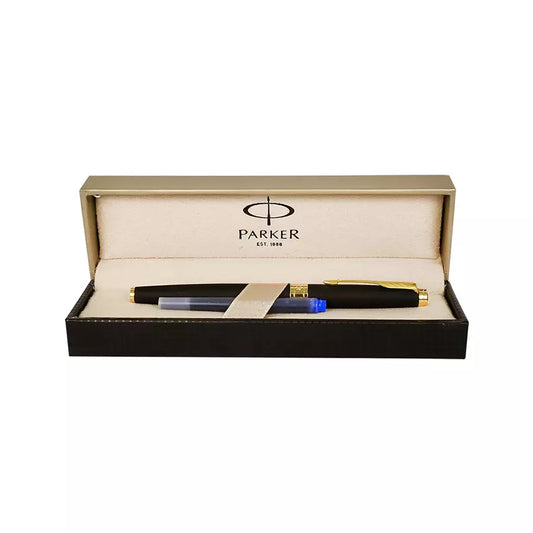 Parker ASTER Matte Black Gold Plated GT Fountain Pen