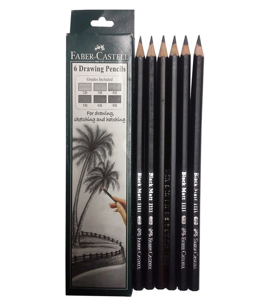 Faber-Castell 111006 Graded Pencil, Set of 6 (HB,2B,4B,6B,8B,10B)