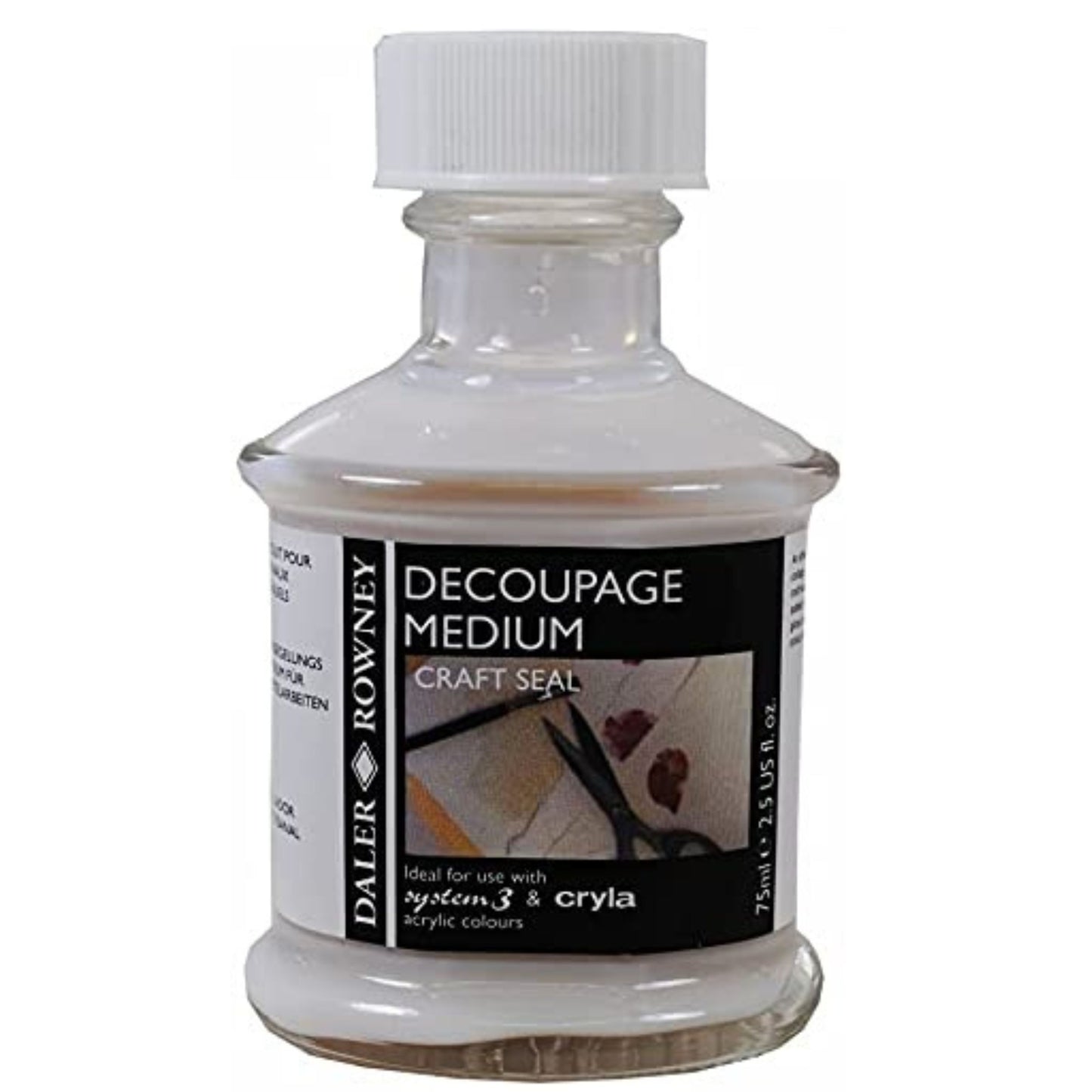 Daler Rowney Acrylic Decoupage Medium, 75ml, White, Pack Of 1