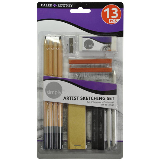 Daler Rowney Simply Artist Sketching Set, 13 Pcs, Multicolour, Pack Of 1