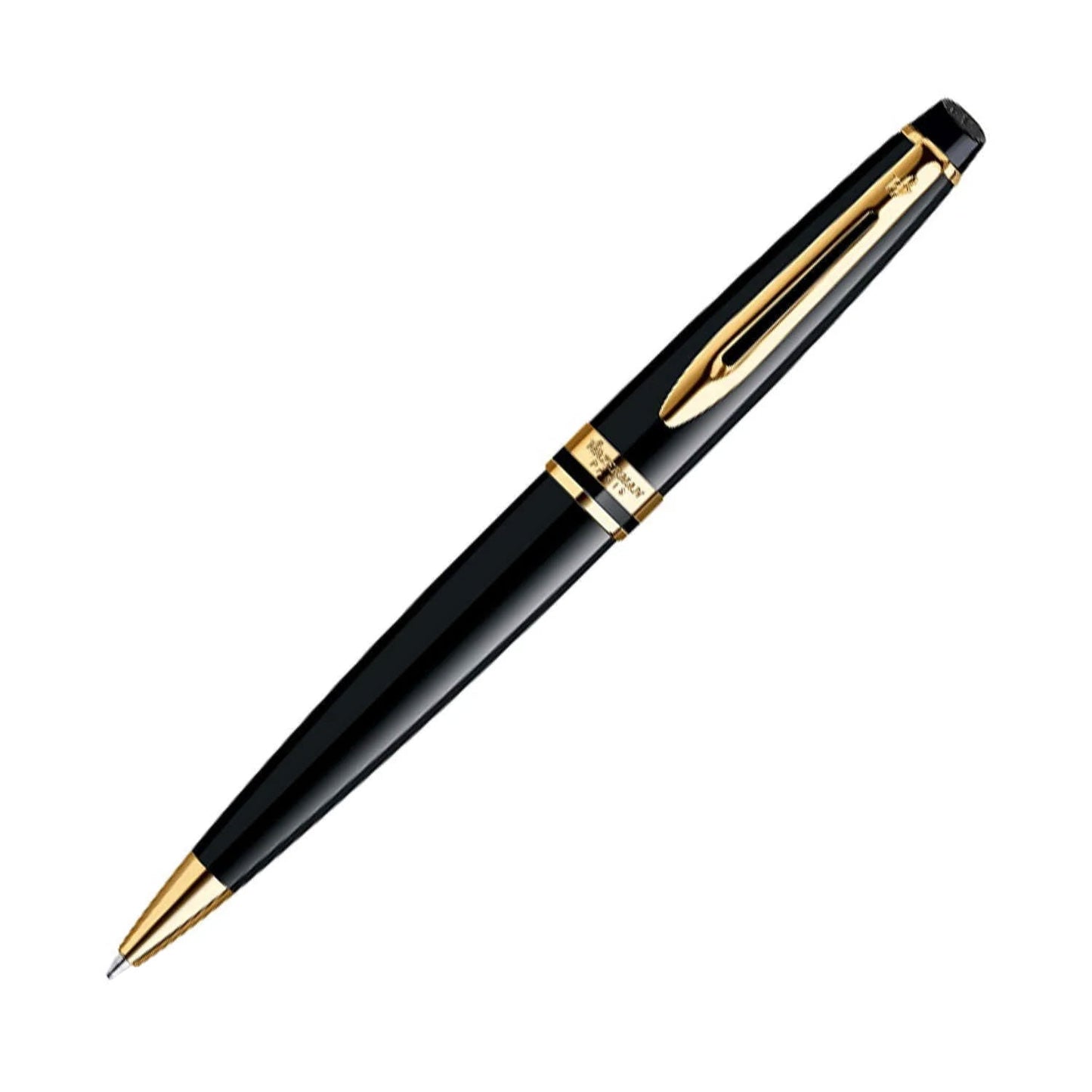 Waterman Expert Black Gold Trim  Ball Pen, Blue Ink, Pack Of 1