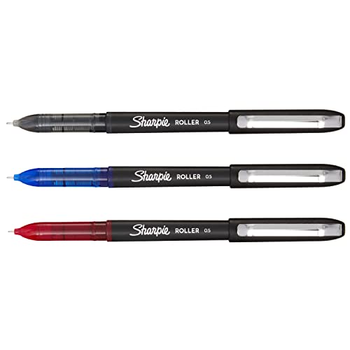 Sharpie Rollerball Pen Assorted, Needle Point (0.5Mm), 4 Markers