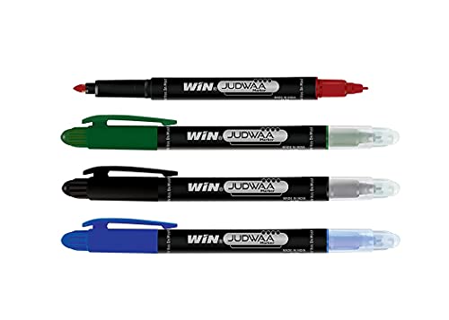 Win Judwaa Dual Tip CD/DVD/OHP Marker | 40 Pcs (10 Blue Ink, 10 Black Ink, 10 Red Ink, 10 Green Ink)