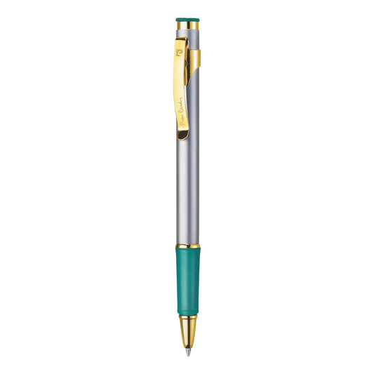 Pierre Cardin Look Gold Ball Pen | Retractabe Mechanism With Gold Finish Body | Attractive 5 Different Grip Colours | Ideal For Gifting | Blue Ink, Pack of 2