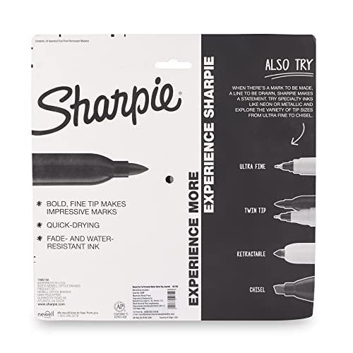 Sharpie 25pk Permanent Markers Fine Tip Multicolored