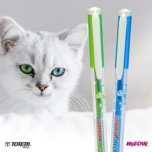 Totem Meow Ball Pen Blue Pack of 20