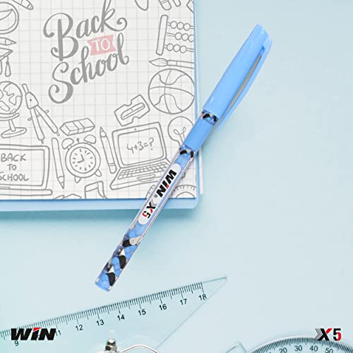 WIN X5 20Pcs Blue Ink|Multicoloured Body in 5 Pastel Shades|0.7 mm