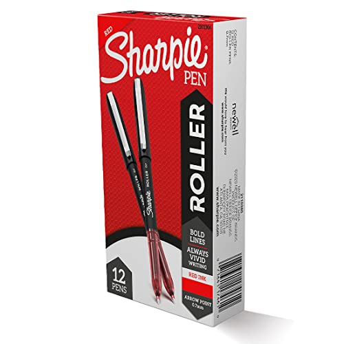 Sharpie Rollerball Pen Red 0.7Mm, 12 Markers