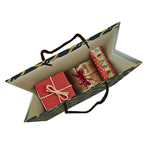 Amazon.com: 60 Pieces Christmas Gift Bags, 9 Inch Xmas Kraft Paper Bags  Holiday Gift Bags Bulk with 6 Designs for Christmas Party Favor, Wrapping,  Goody and Treat Present Bags : Office Products