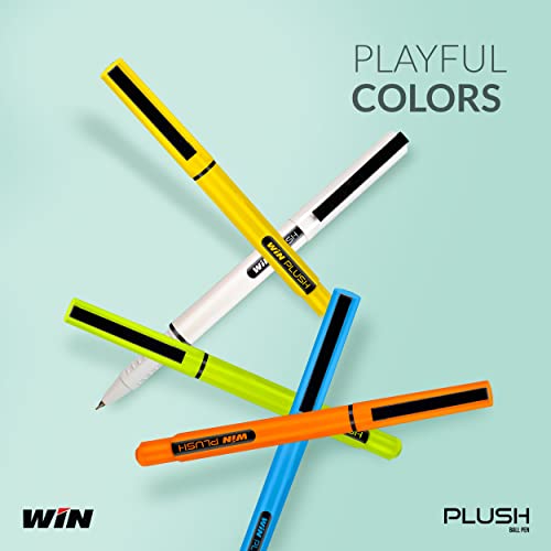 WIN Plush 20Pcs(10 Blue & 10 Black) | Ball Pens for Students | 0.7mm Tip