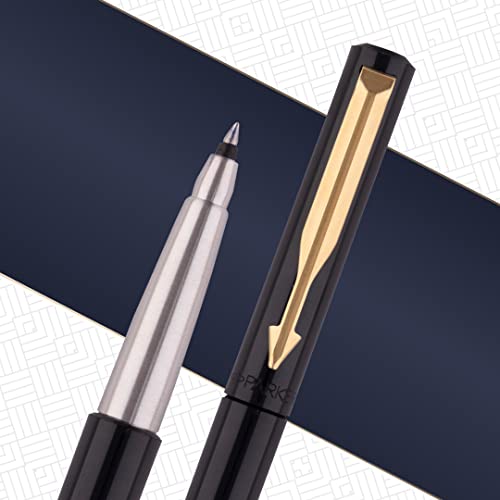 Parker Vector Standard  Gold Trim  Roller Ball Pen - Blue Ink, Pack Of 1