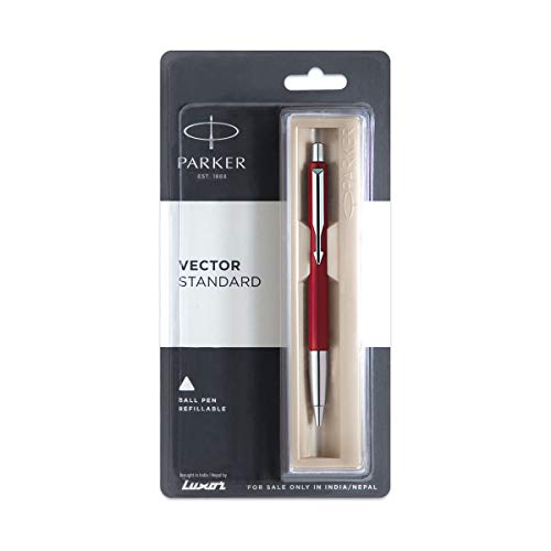 Parker Vector Standard Chrome Gold Trim Ball Pen - Blue Ink, Pack Of 1