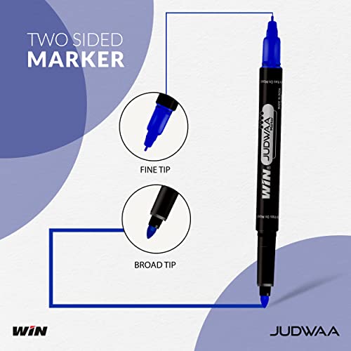 Win Judwaa Dual Tip CD/DVD/OHP Marker | 20 Pcs Blue Ink