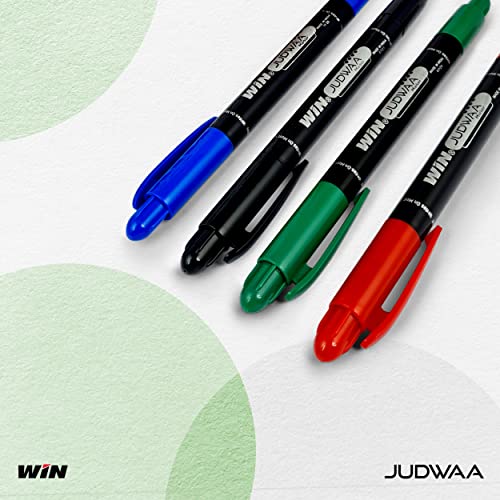 Win Judwaa Dual Tip CD/DVD/OHP Marker | 40 Pcs (10 Blue Ink, 10 Black Ink, 10 Red Ink, 10 Green Ink)