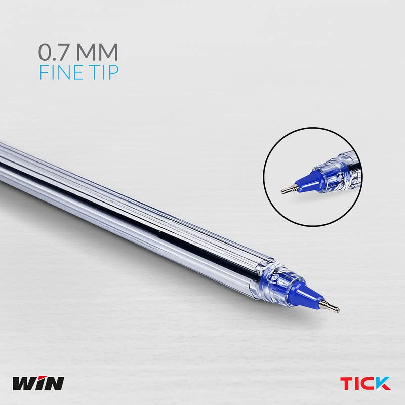 WIN Tick Ball Pens | 60 Pcs (40 Blue Ink & 20 Black Ink