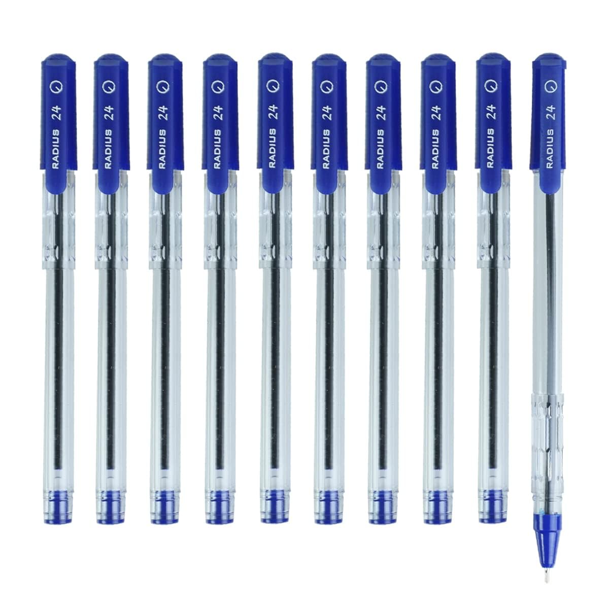 Radius 24, 0.7mm Ball Pen -  Blue Ink, Pack of 10