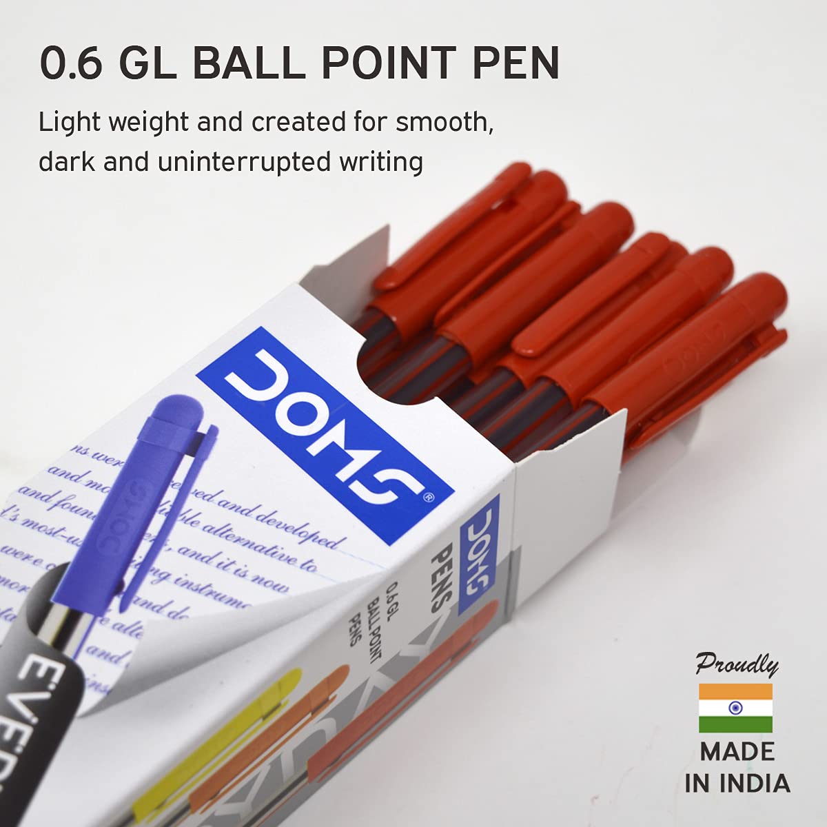 Doms Df 0.6 Gl Ball Point Pens - Red Ink