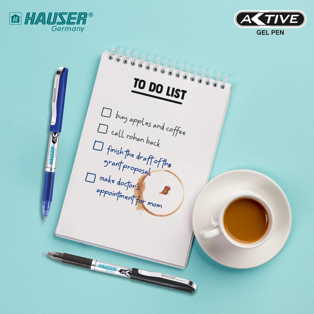 Hauser Active Gel Pen - 10 Blue Ink & 10 Black Ink