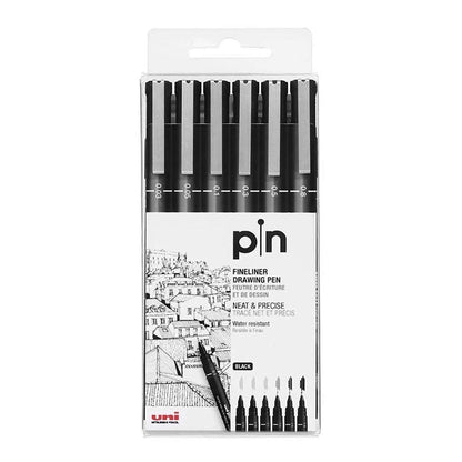Pictus black Line width 0.05 mm Fineliner and Brush pens