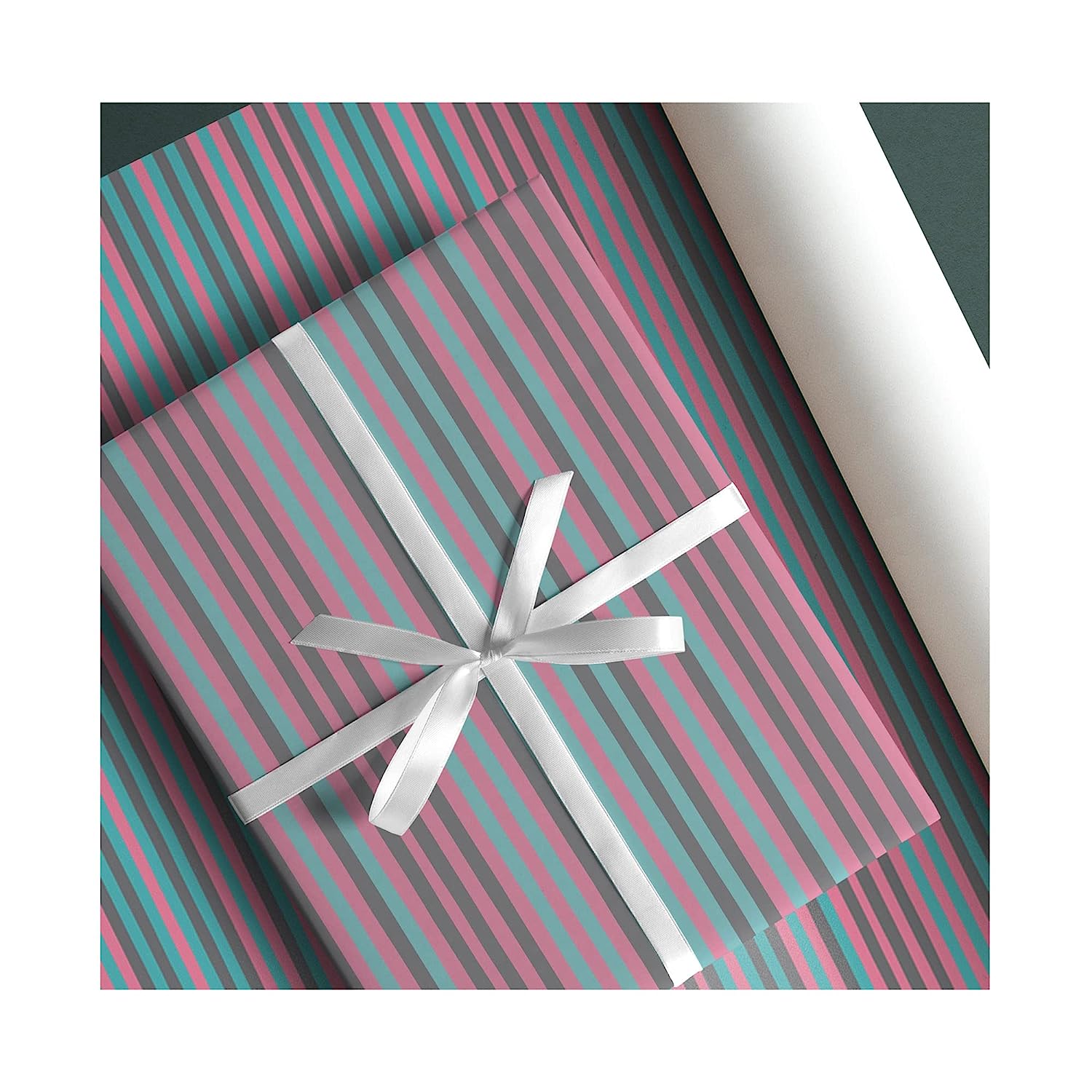 25 Sqft Jam Paper & Envelope Zebra Print Gift Roll Wrap Blue : Target