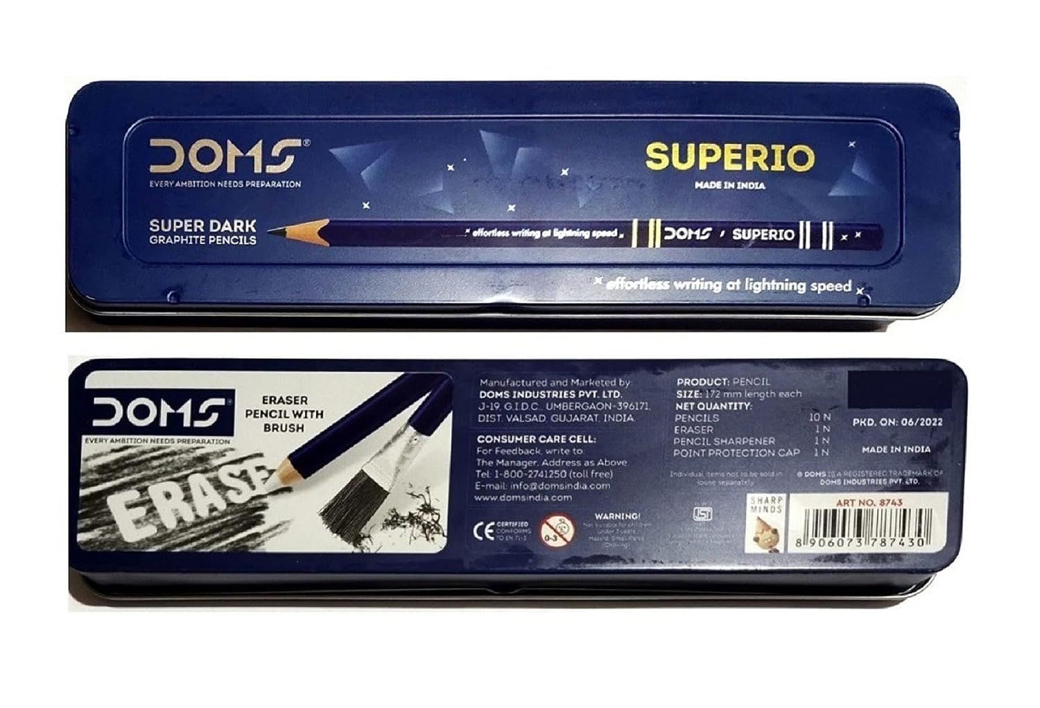  Doms Groove Super Dark Graphite Pencils, Innovative Groove  For Perfect Grip
