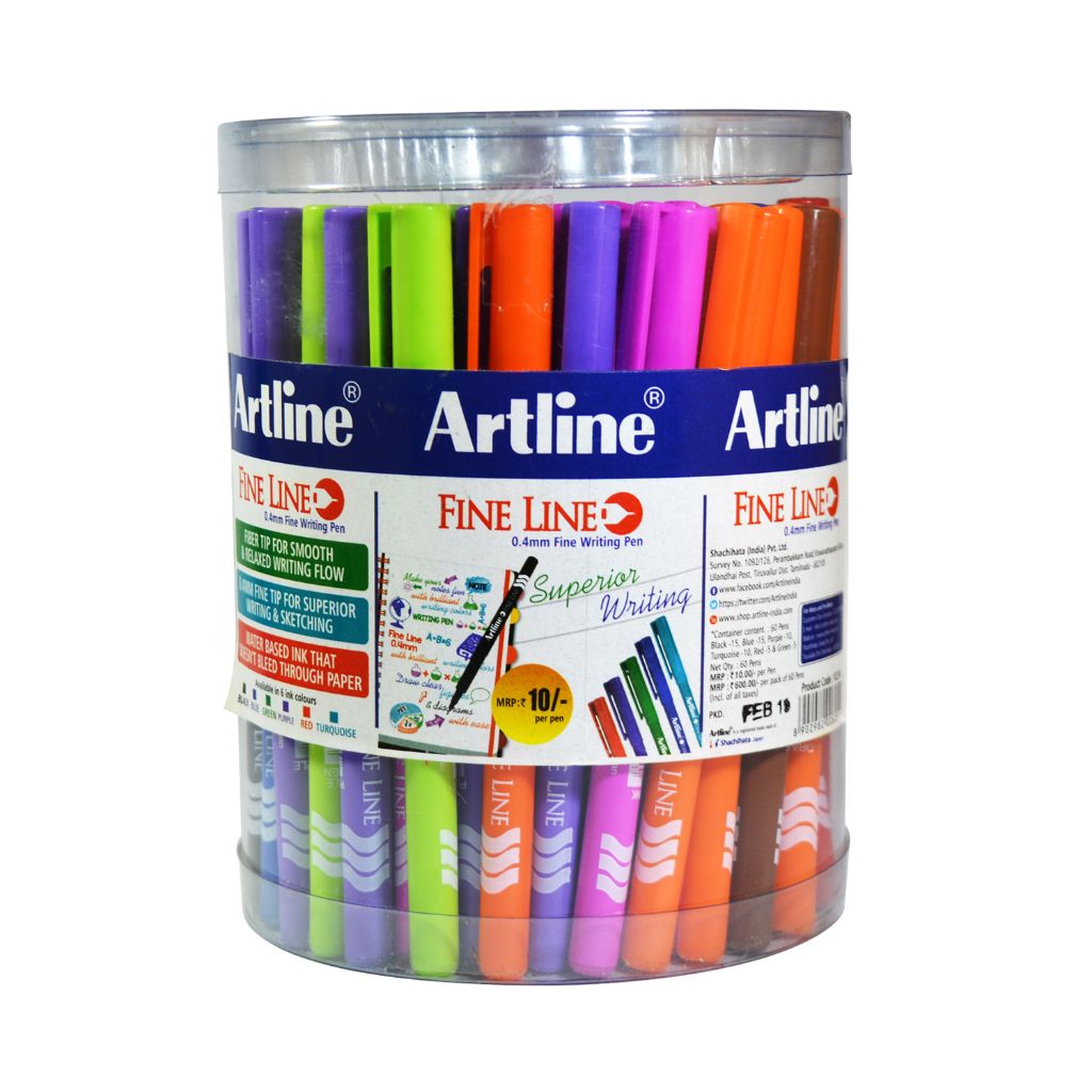 Artline Fine Line Pen Jar Pack Of 60