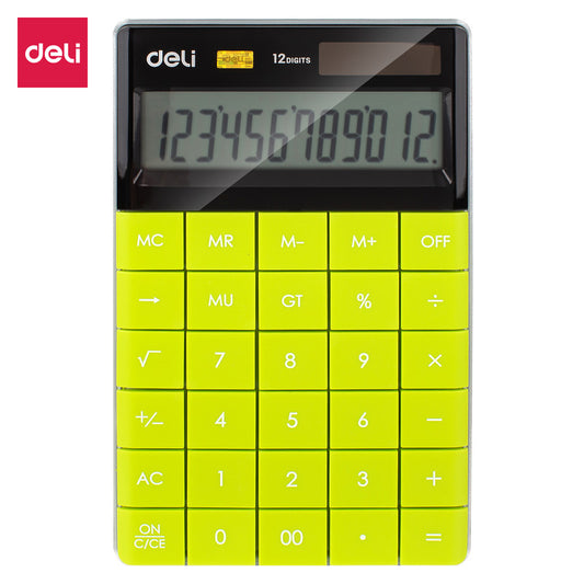Deli W1589 Modern Table Calculator 12-Digit, Green