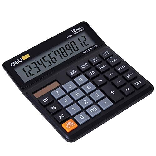 Deli WM01120 Desktop Calculator, Black, Pack of 1