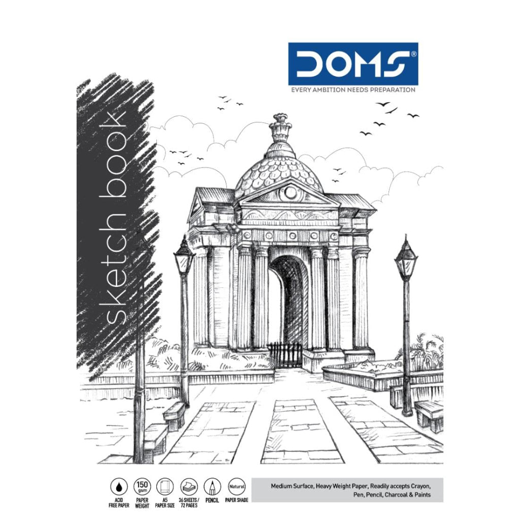 Doms 110GSM Unruled Wiro Bound Sketch Book - 100 Pages, Pack of 1