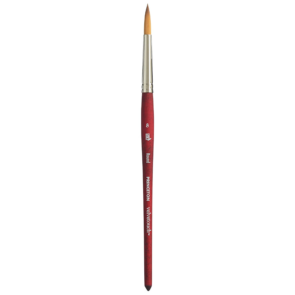 Princeton Velvetouch Short Handle Round Paintbrush (No 8)