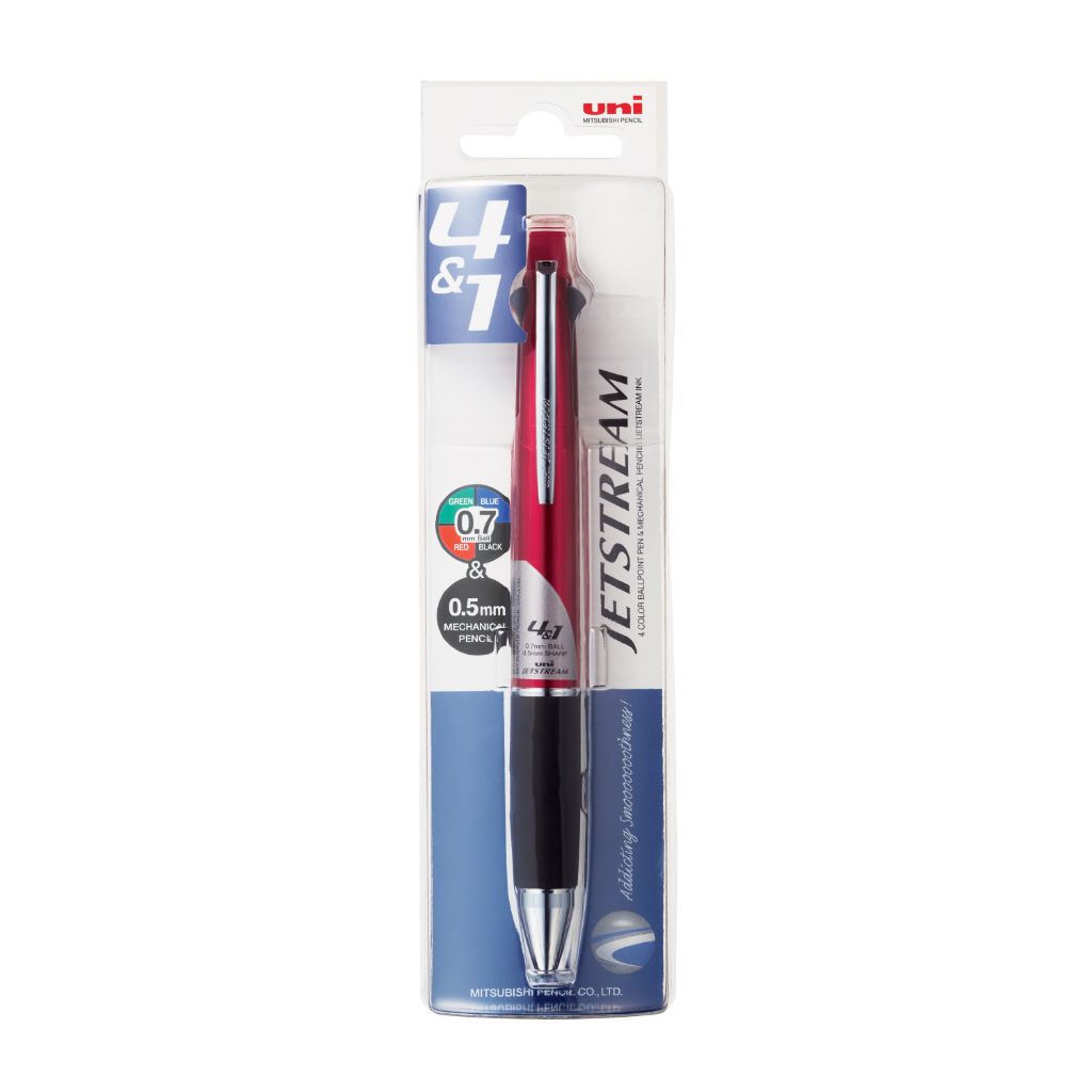 UniBall Jetstream MSXES100007 4 Color Ball Point Pen - 0.7mm & Mechanical  Pencil - 0.5mm Broadeaux Body