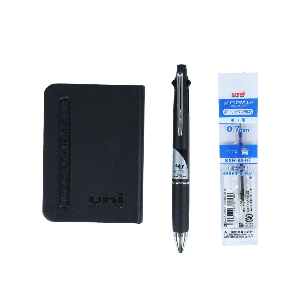 Uni-Ball Jetstream Roller Ball Pen Premium Gift Set With Free Refill And Notebook Diary (Black Body)