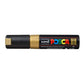 Uni-Ball Posca Pc-8K Bold Point Chisel Shaped Marker Pen (8.0 Mm- Gold Ink- Pack Of 1)